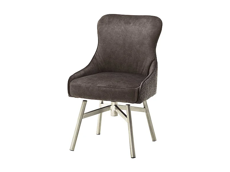 Esszimmer St�hle in Hellbraun Stoff Edelstahl (2er Set)