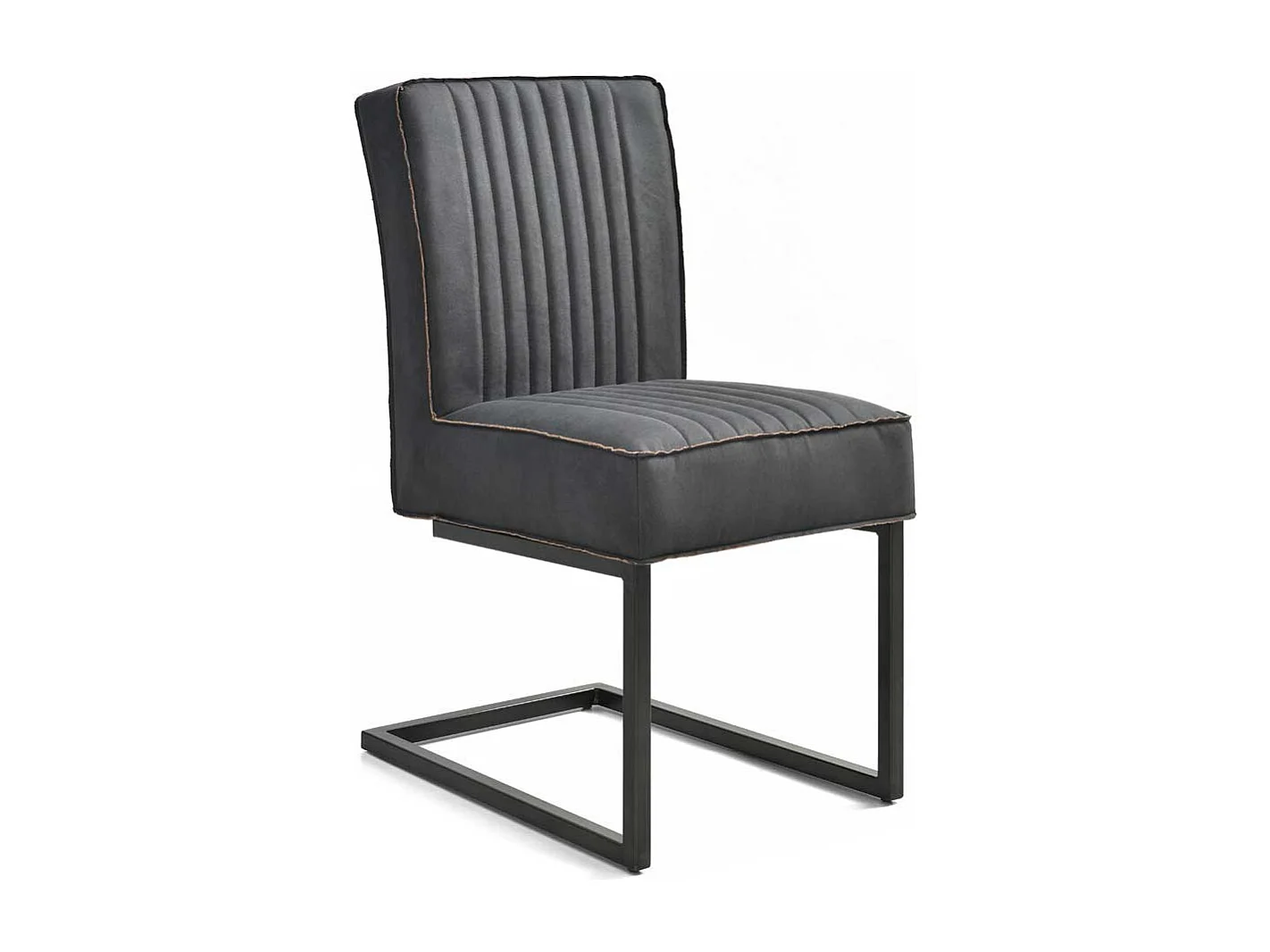 Freischwinger Stühle in Anthrazit Microfaser modern (2er Set)