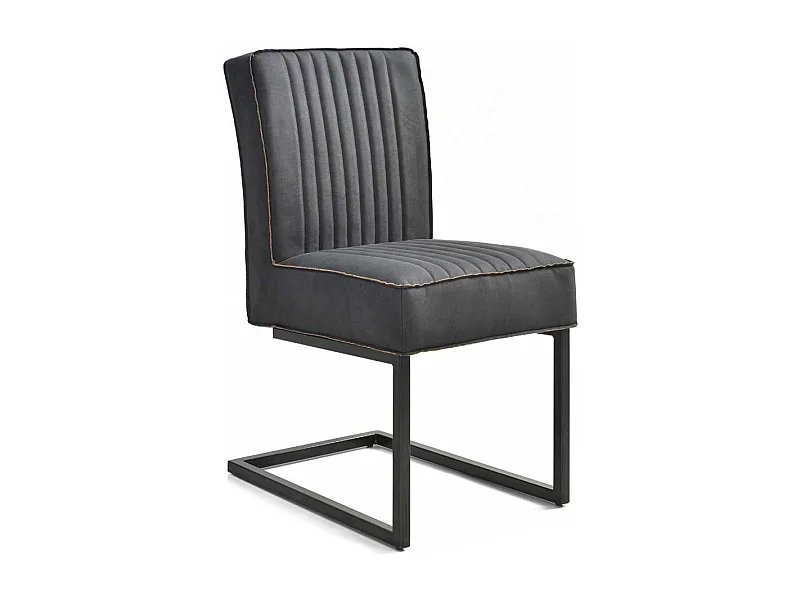 Freischwinger Stühle in Anthrazit Microfaser modern (2er Set)