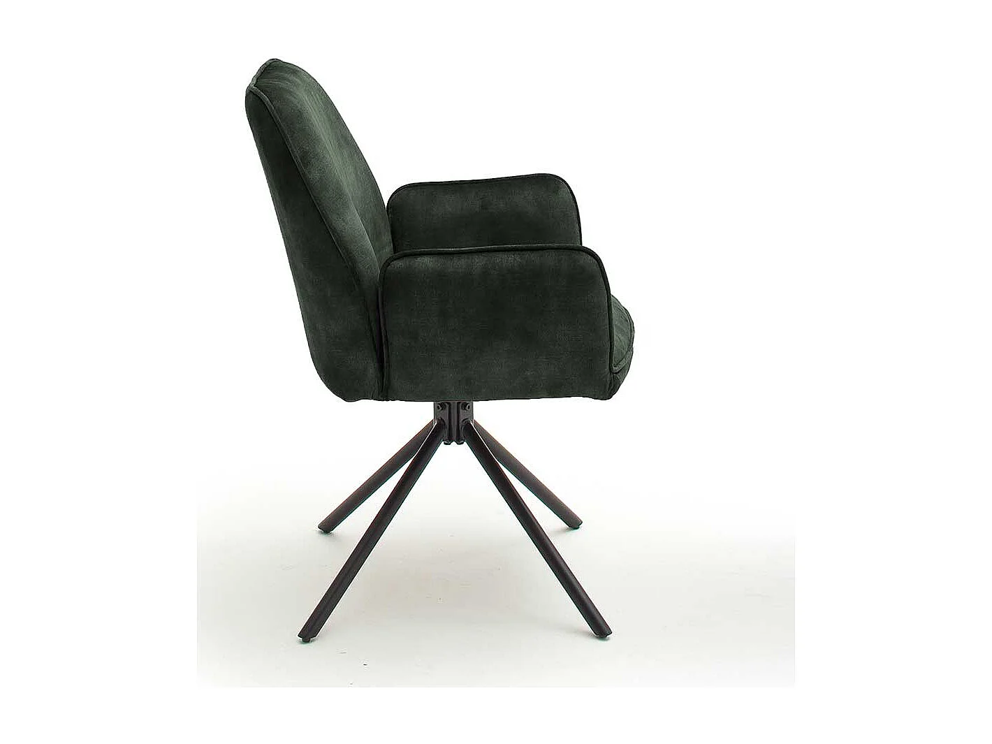 Drehbare Armlehner in Oliv Grün Velours Metallgestell schwarz (2er Set)