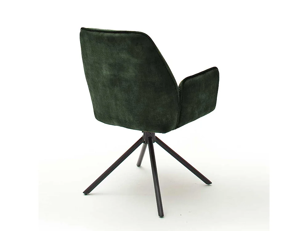 Drehbare Armlehner in Oliv Grün Velours Metallgestell schwarz (2er Set)