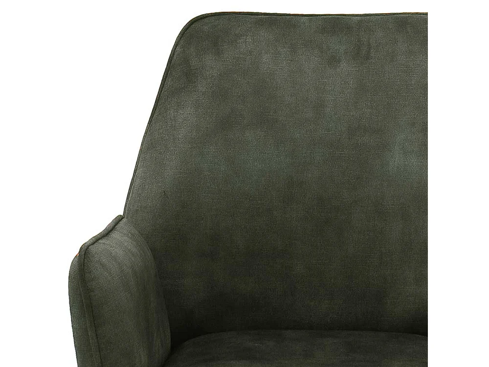 Drehbare Armlehner in Oliv Grün Velours Metallgestell schwarz (2er Set)