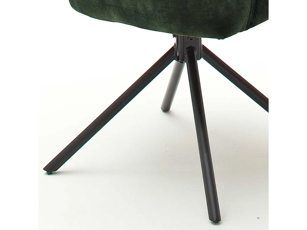 Drehbare Armlehner in Oliv Grün Velours Metallgestell schwarz (2er Set)