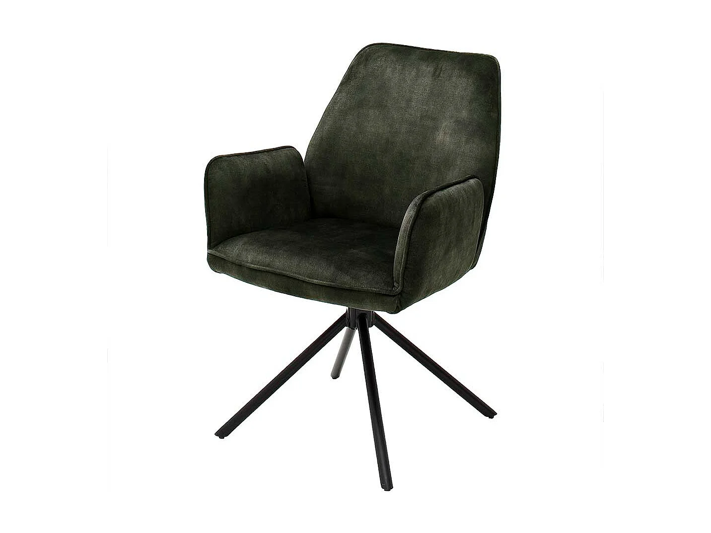 Drehbare Armlehner in Oliv Grün Velours Metallgestell schwarz (2er Set)