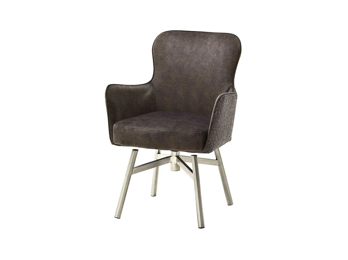 Armlehnenst�hle in Hellbraun Velours drehbar (2er Set)