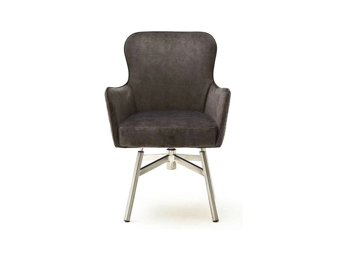 Armlehnenst�hle in Hellbraun Velours drehbar (2er Set)