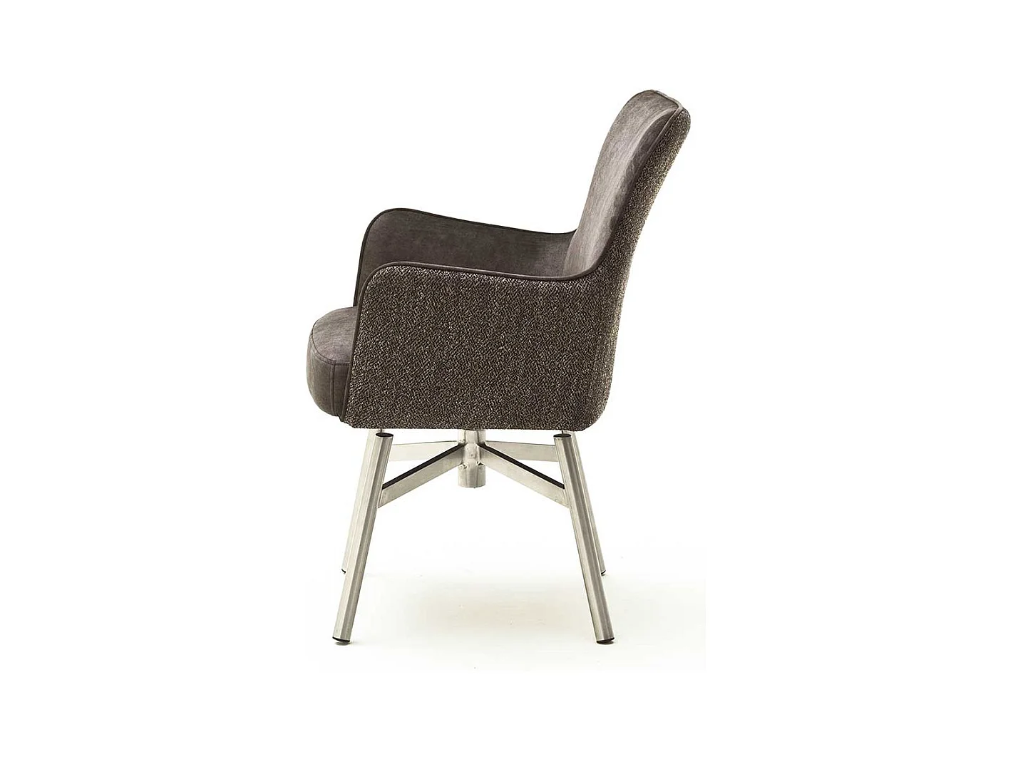 Armlehnenst�hle in Hellbraun Velours drehbar (2er Set)