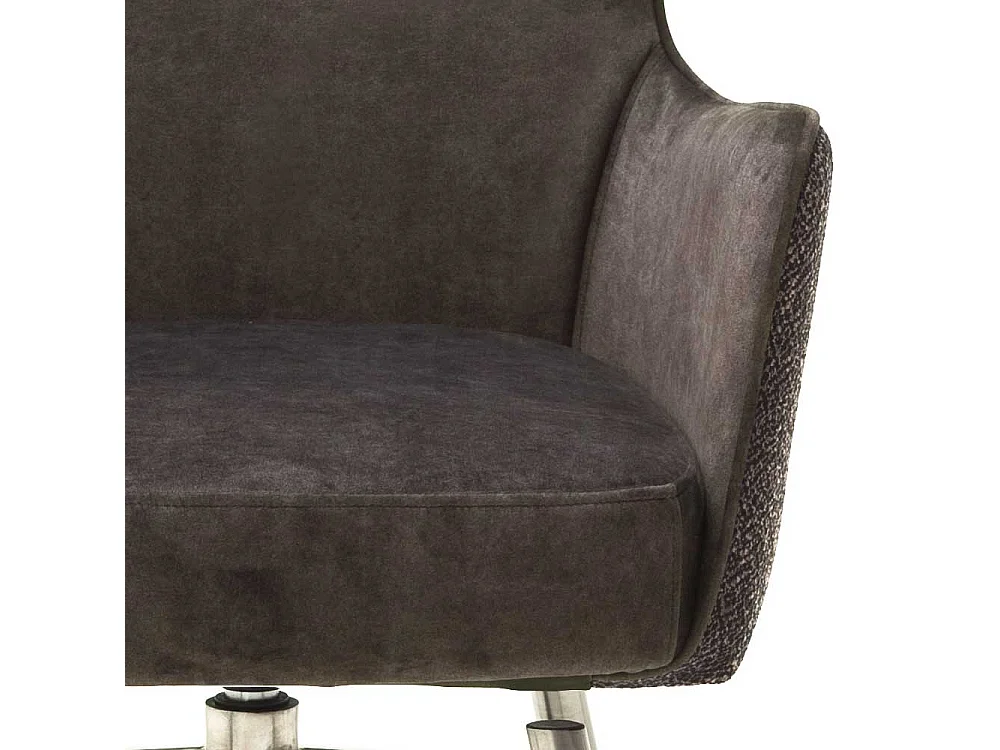 Armlehnenst�hle in Hellbraun Velours drehbar (2er Set)