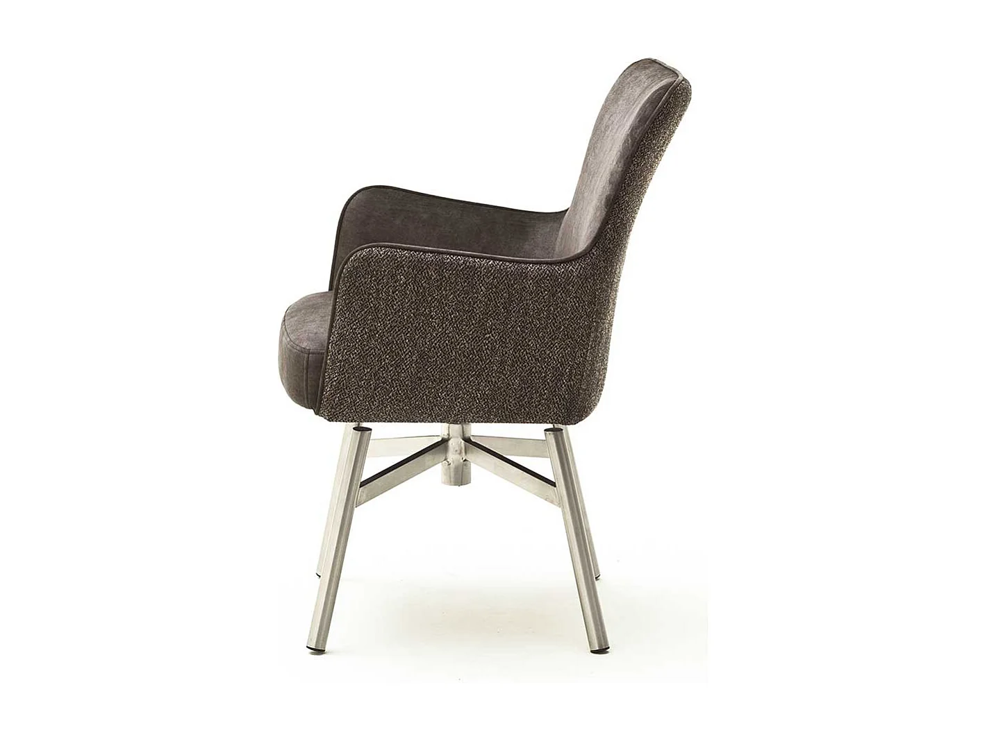 Armlehnenst�hle in Hellbraun Velours drehbar (2er Set)