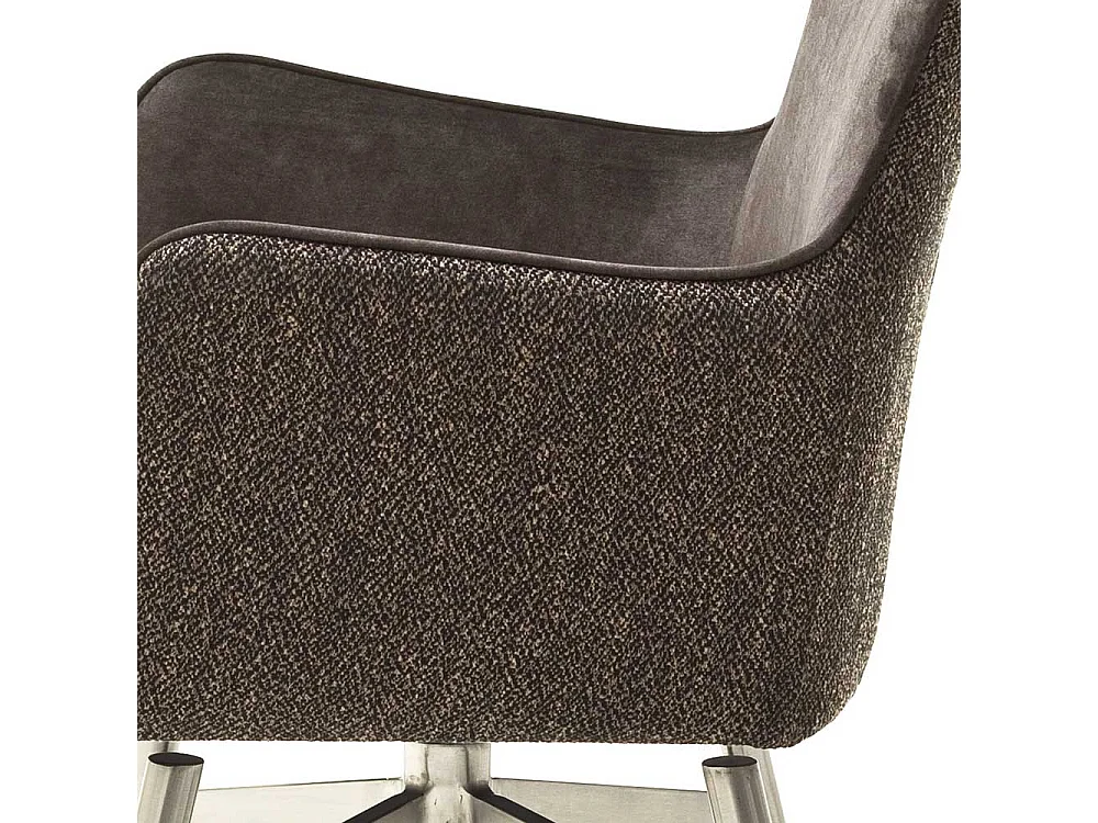 Armlehnenst�hle in Hellbraun Velours drehbar (2er Set)