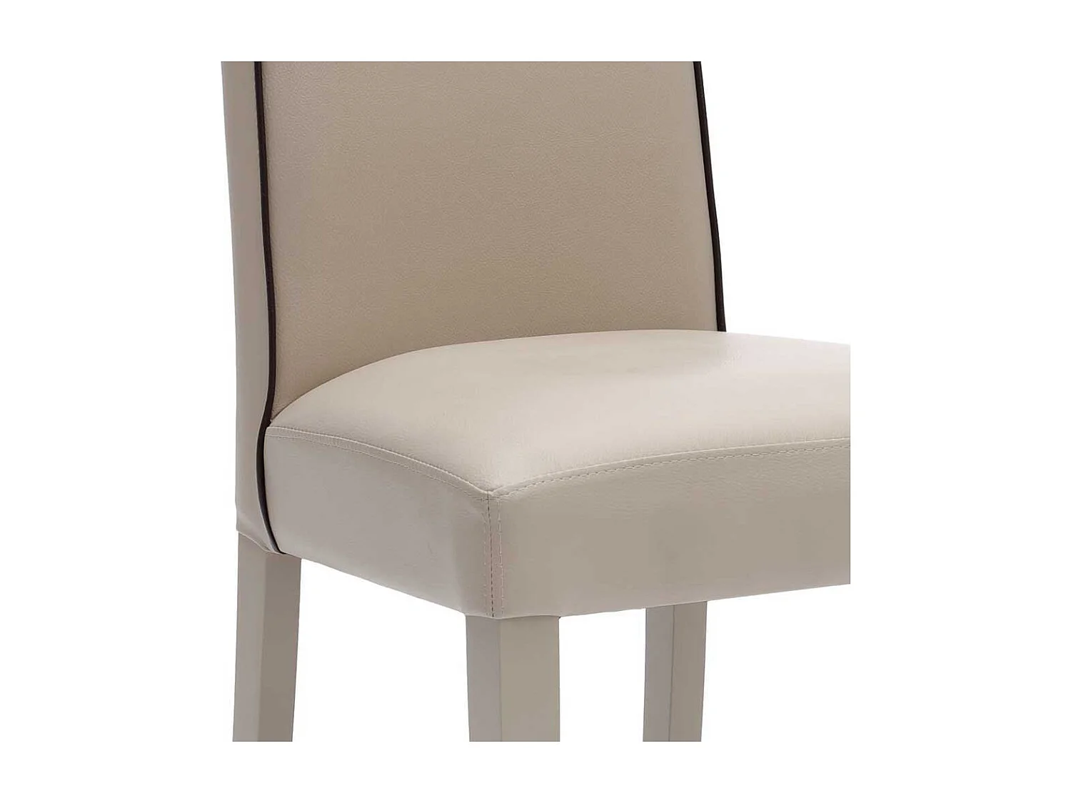 Esszimmerstuhl in Creme Kunstleder Buche Massivholz (2er Set)