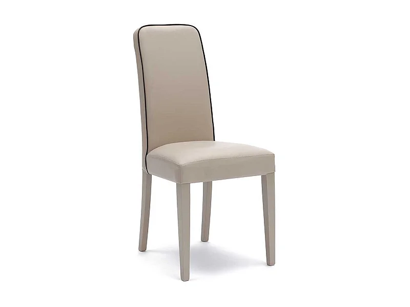 Esszimmerstuhl in Creme Kunstleder Buche Massivholz (2er Set)