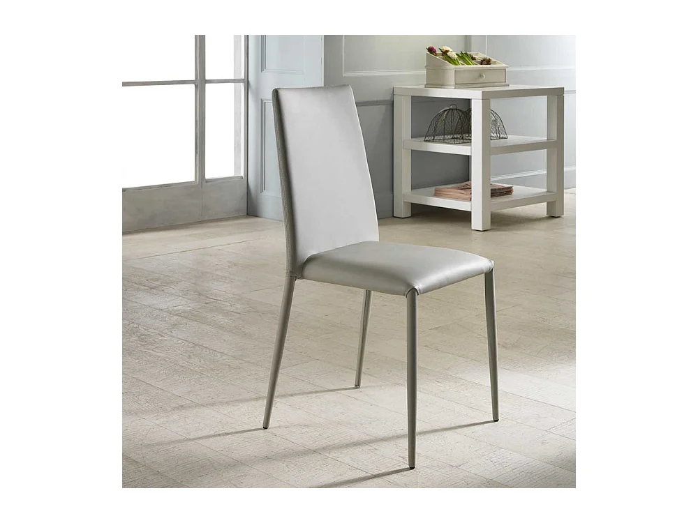 Stuhl Set in Grau Kunstleder (4er Set)