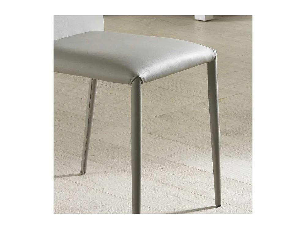 Stuhl Set in Grau Kunstleder (4er Set)