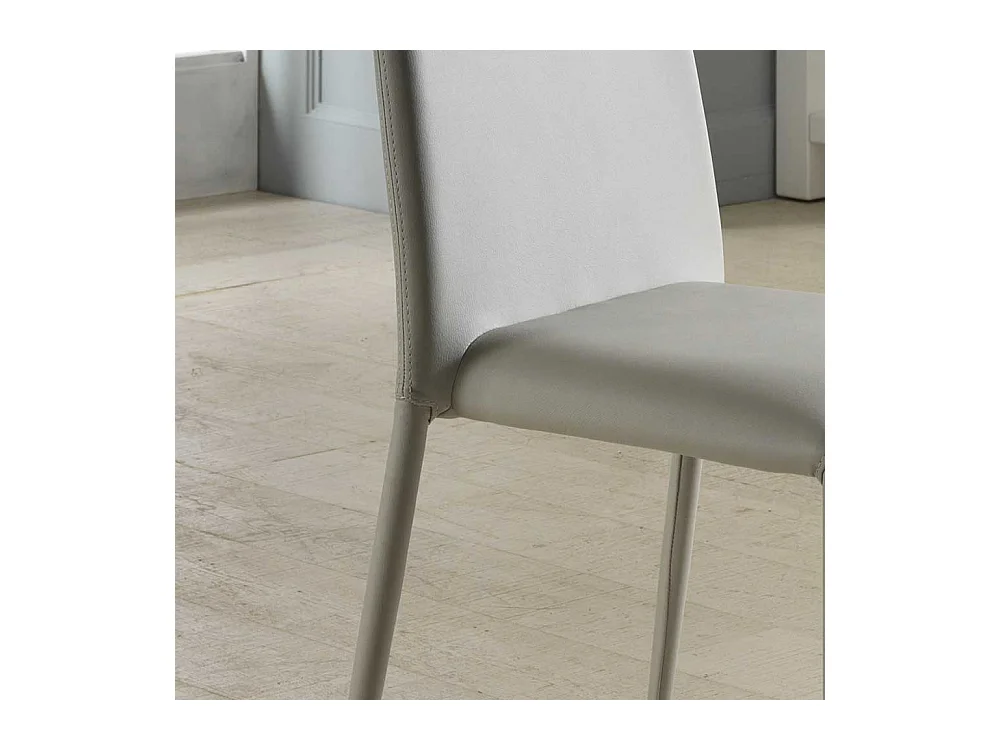 Stuhl Set in Grau Kunstleder (4er Set)