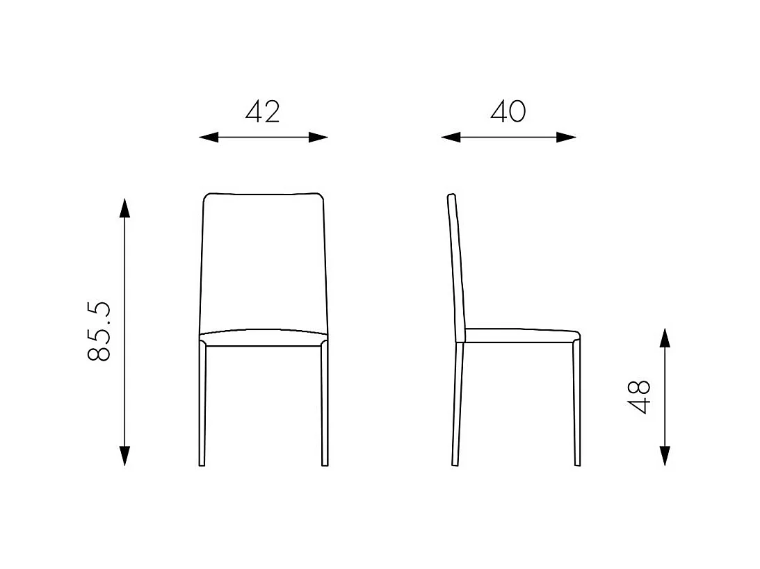 Stuhl Set in Grau Kunstleder (4er Set)