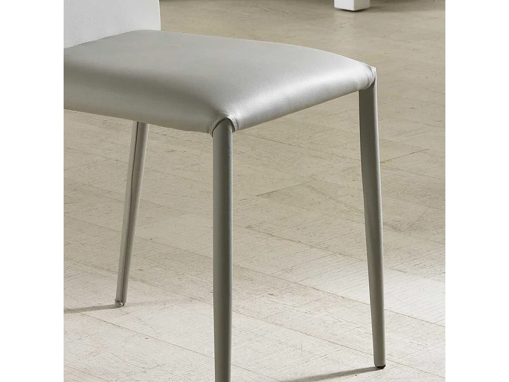 Stuhl Set in Grau Kunstleder (4er Set)