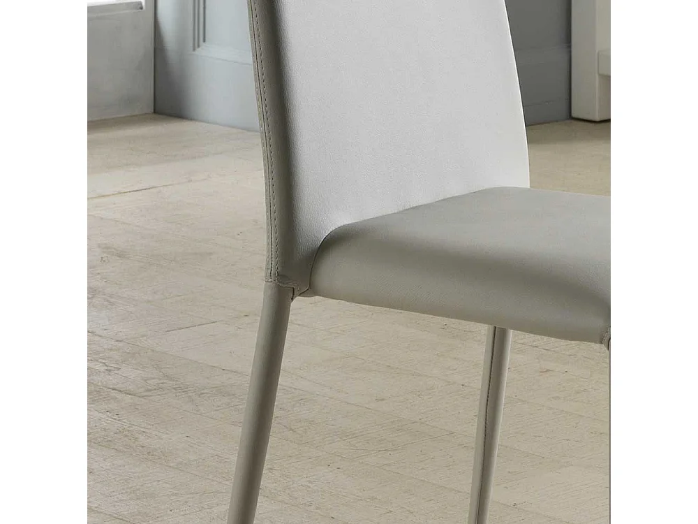 Stuhl Set in Grau Kunstleder (4er Set)