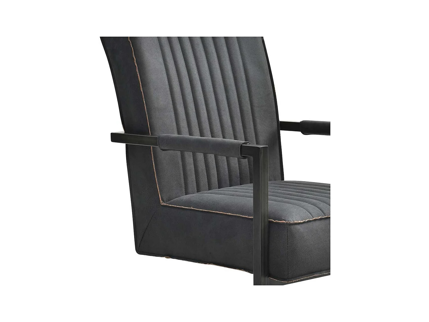 Armlehnen Schwingstühle in Anthrazit Microfaser Metall (2er Set)