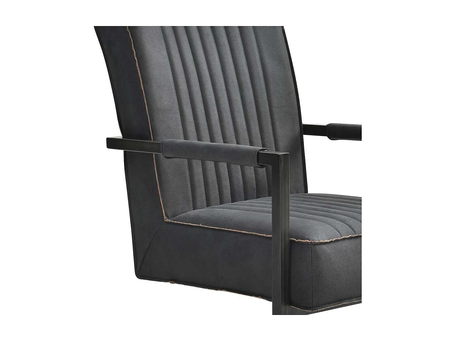 Armlehnen Schwingstühle in Anthrazit Microfaser Metall (2er Set)