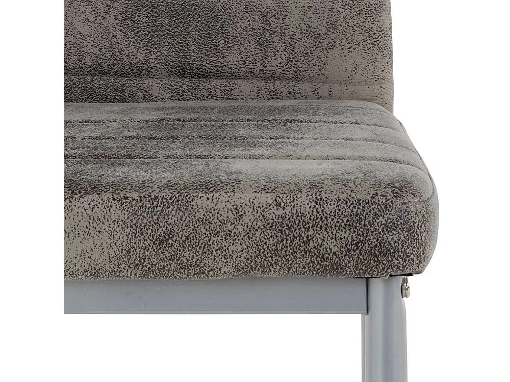 Microfaser Stühle in Hellgrau vier Stuhlbeinen aus Metall (Set)