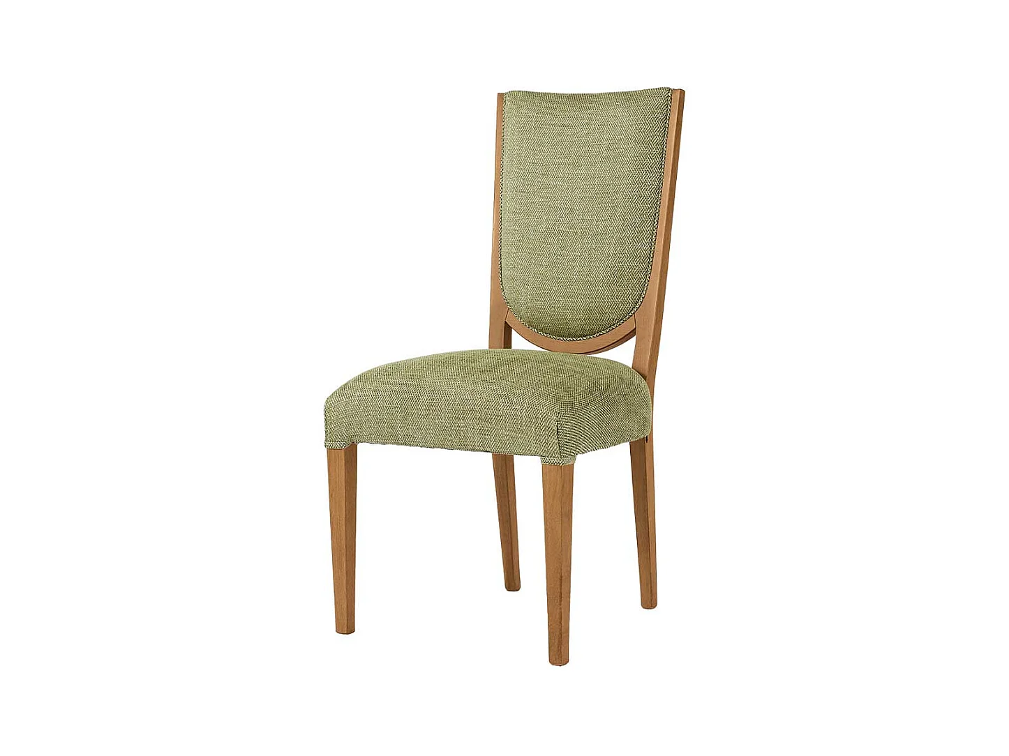 Polsterstuhl Hochlehner im klassischen Stil Oliv Grün und Buche