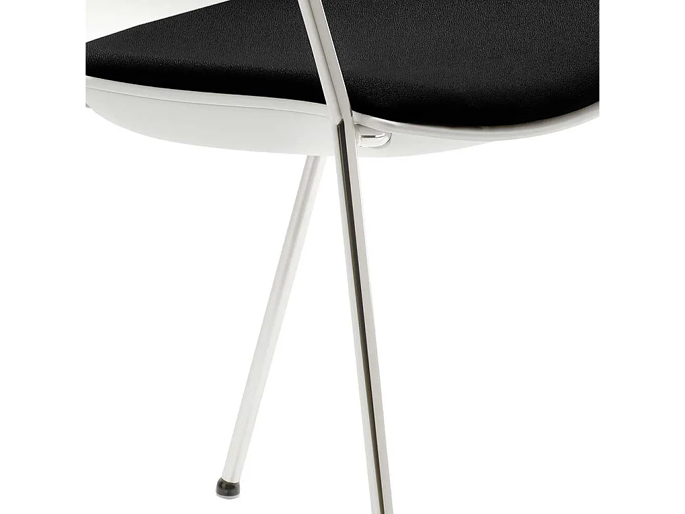 Küchenstuhl in Weiß Chromfarben und Schwarz Made in Germany