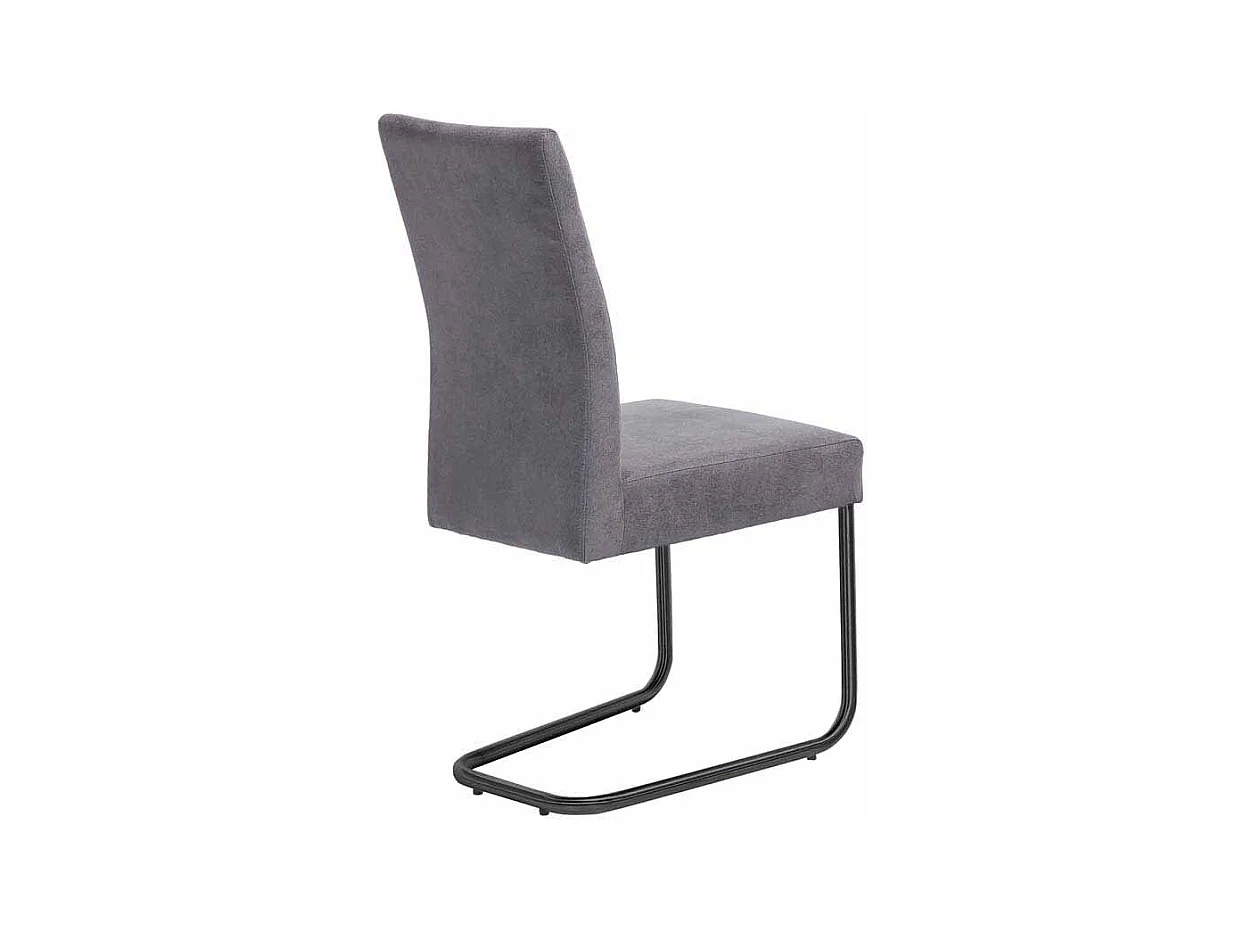 Freischwinger in Anthrazit Stoff Stahl Schwarz