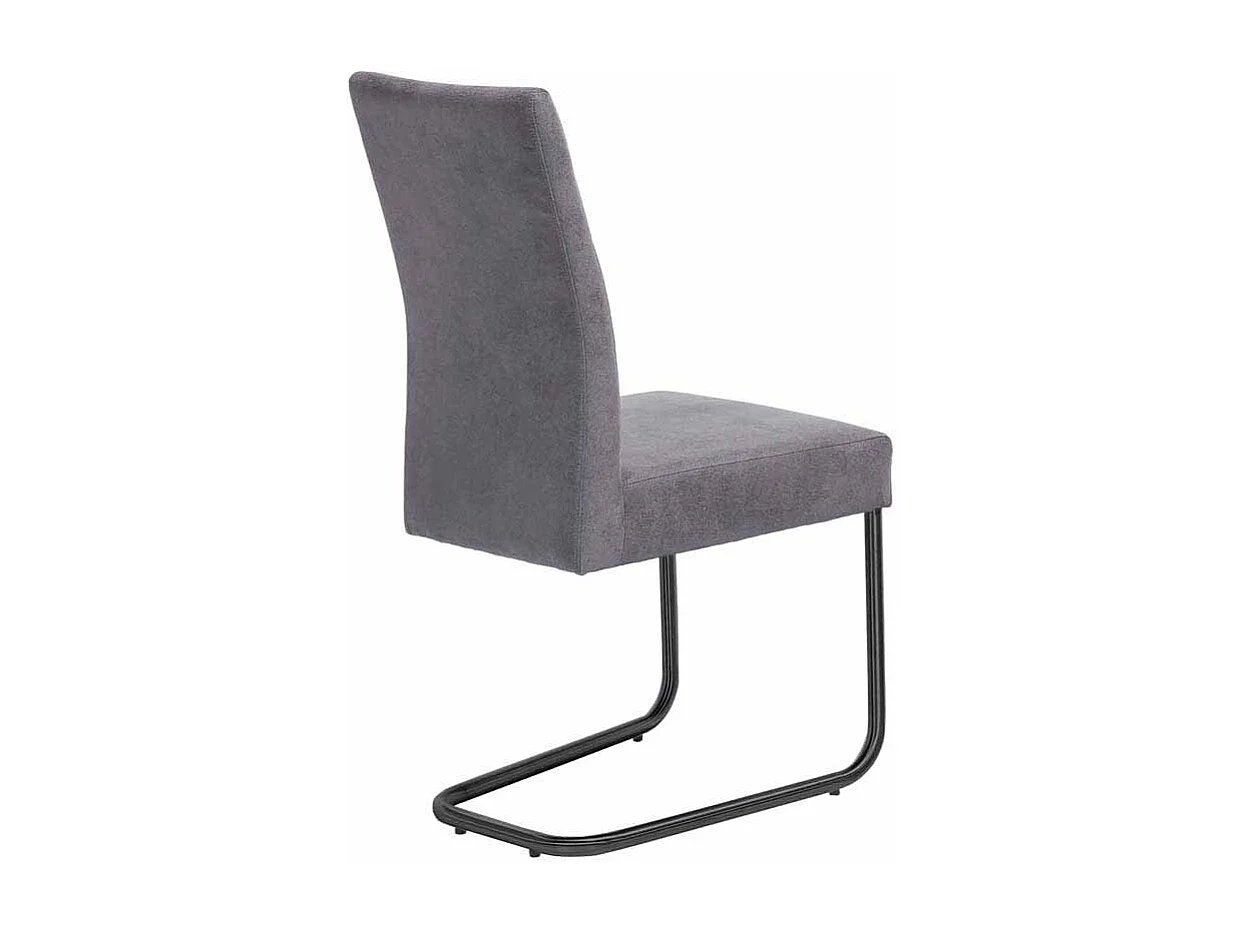 Freischwinger in Anthrazit Stoff Stahl Schwarz