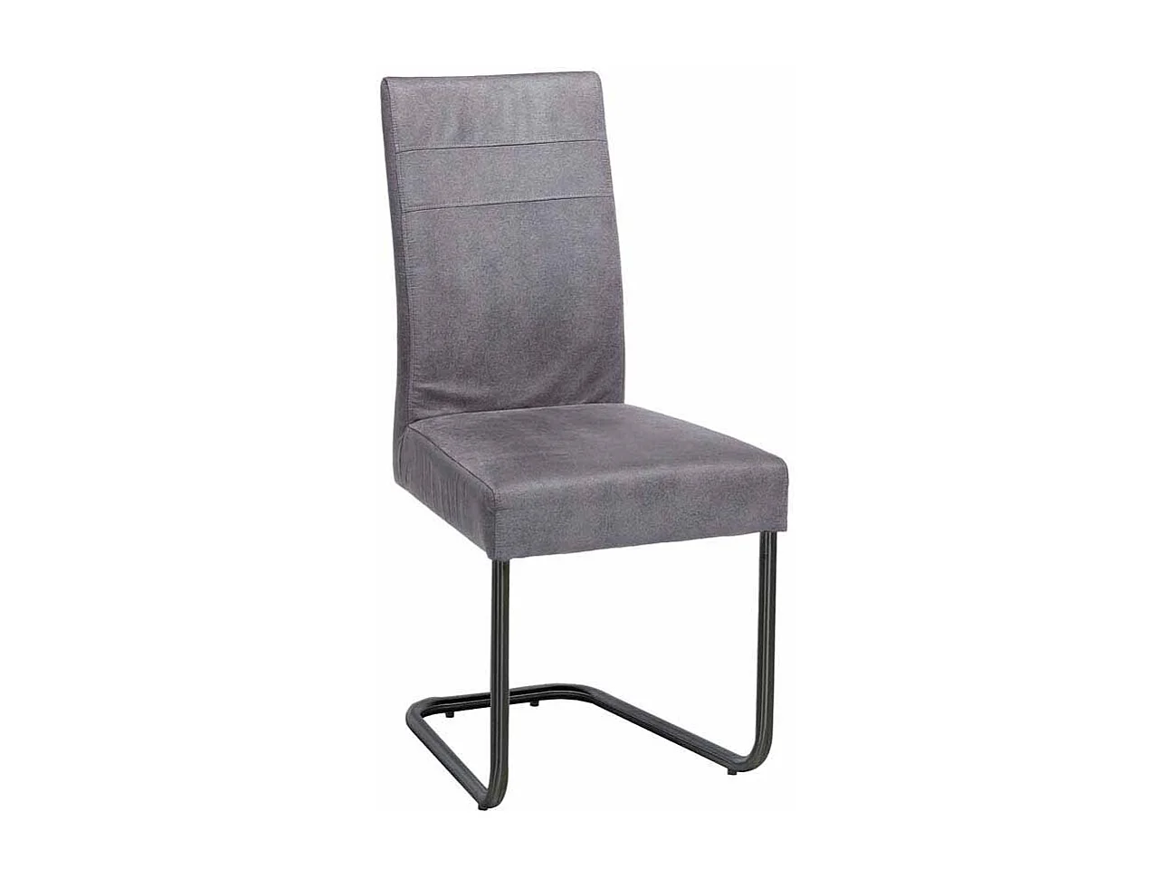 Freischwinger in Anthrazit Stoff Stahl Schwarz