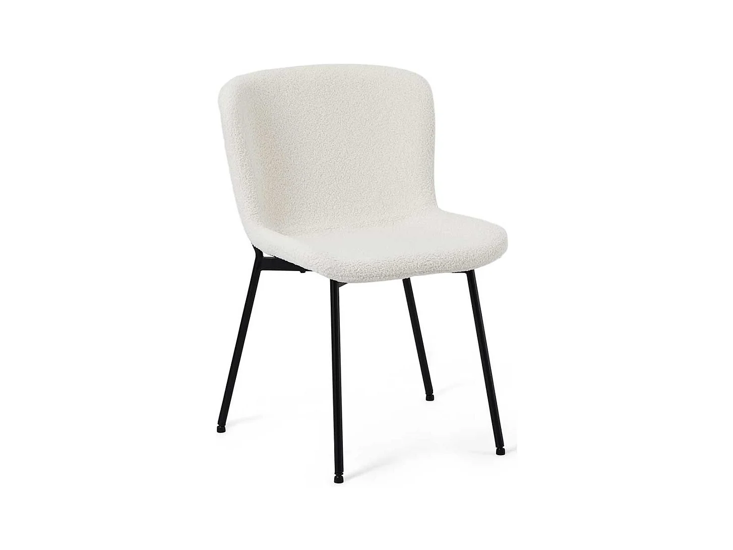 Stuhl Esszimmer Essstuhl aus Boucle mit Gestell aus Metall (2er Set)