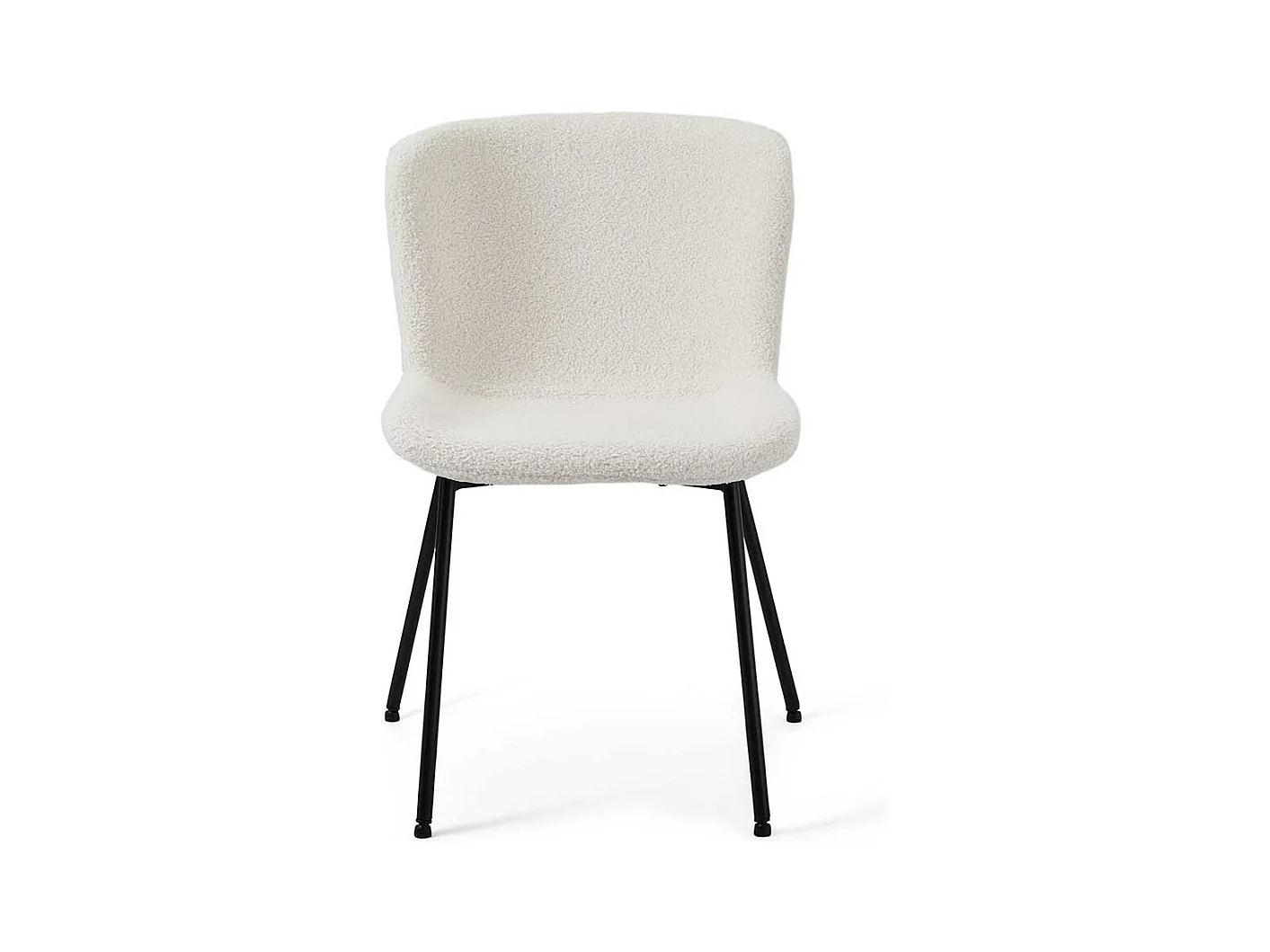 Stuhl Esszimmer Essstuhl aus Boucle mit Gestell aus Metall (2er Set)