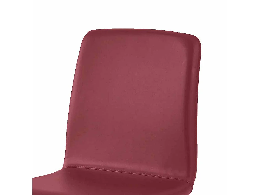 Stuhl in Dunkelrot Kunstleder Wildeiche Massivholz