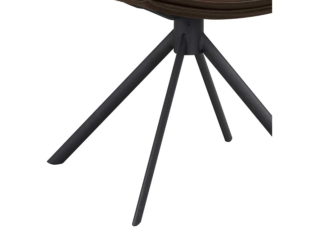 Drehbare Polsterstühle in Braun Echtleder modern (2er Set)