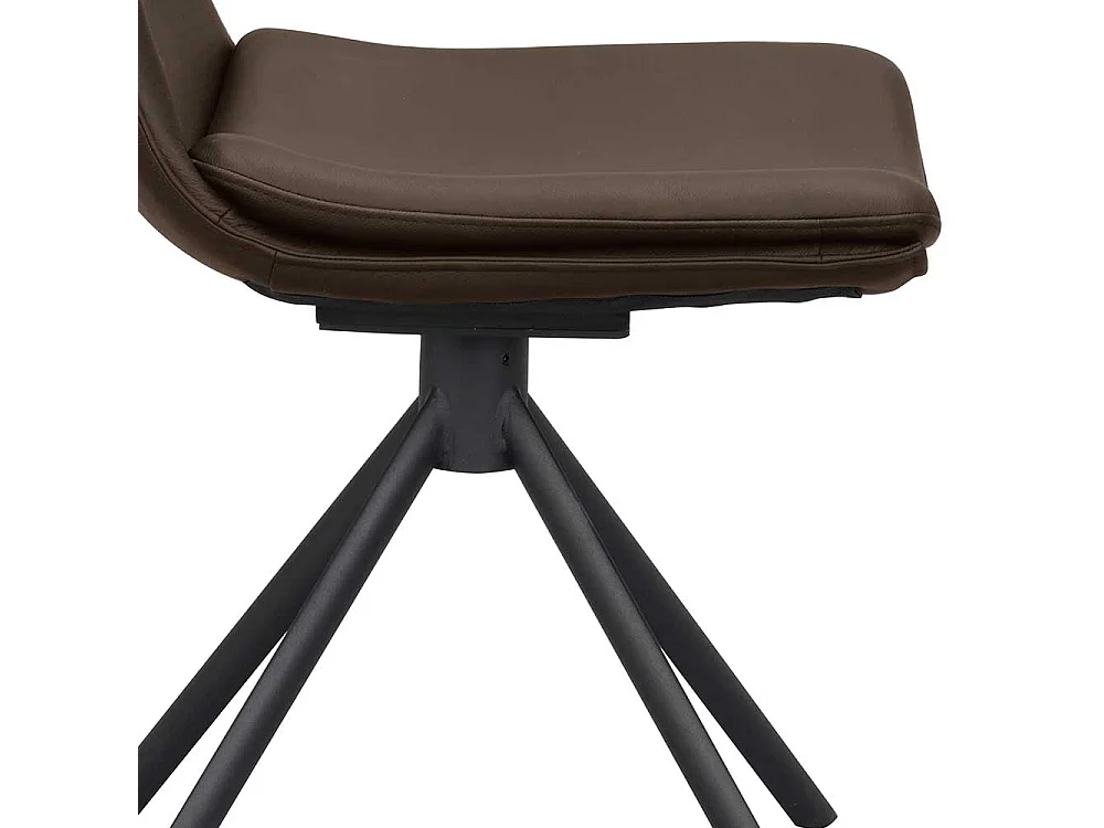 Drehbare Polsterstühle in Braun Echtleder modern (2er Set)