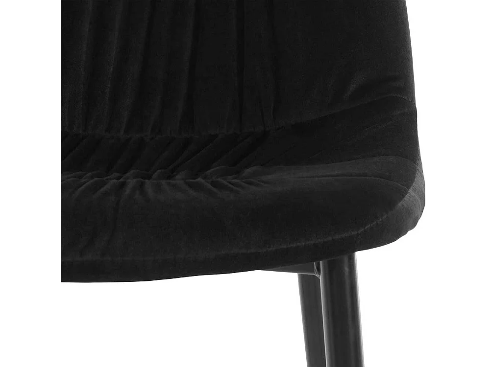 Moderne Esszimmerstühle in Schwarz Samt und Metall (2er Set)