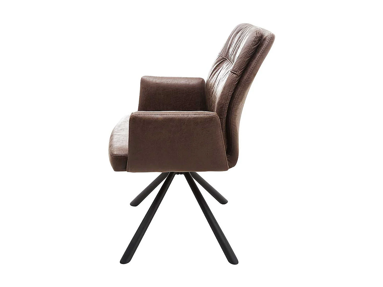 Esszimmerarmlehnstuhl Set in Braun und Schwarz Gestell aus Metall (2er Set)