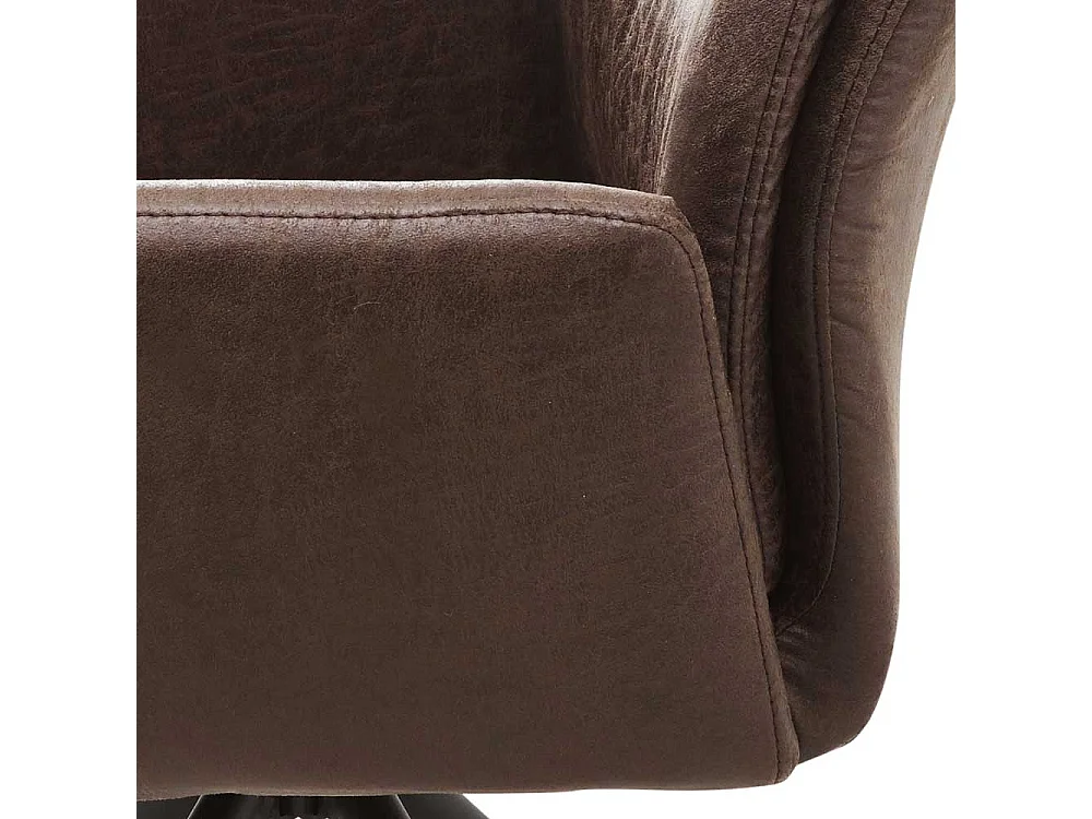 Esszimmerarmlehnstuhl Set in Braun und Schwarz Gestell aus Metall (2er Set)