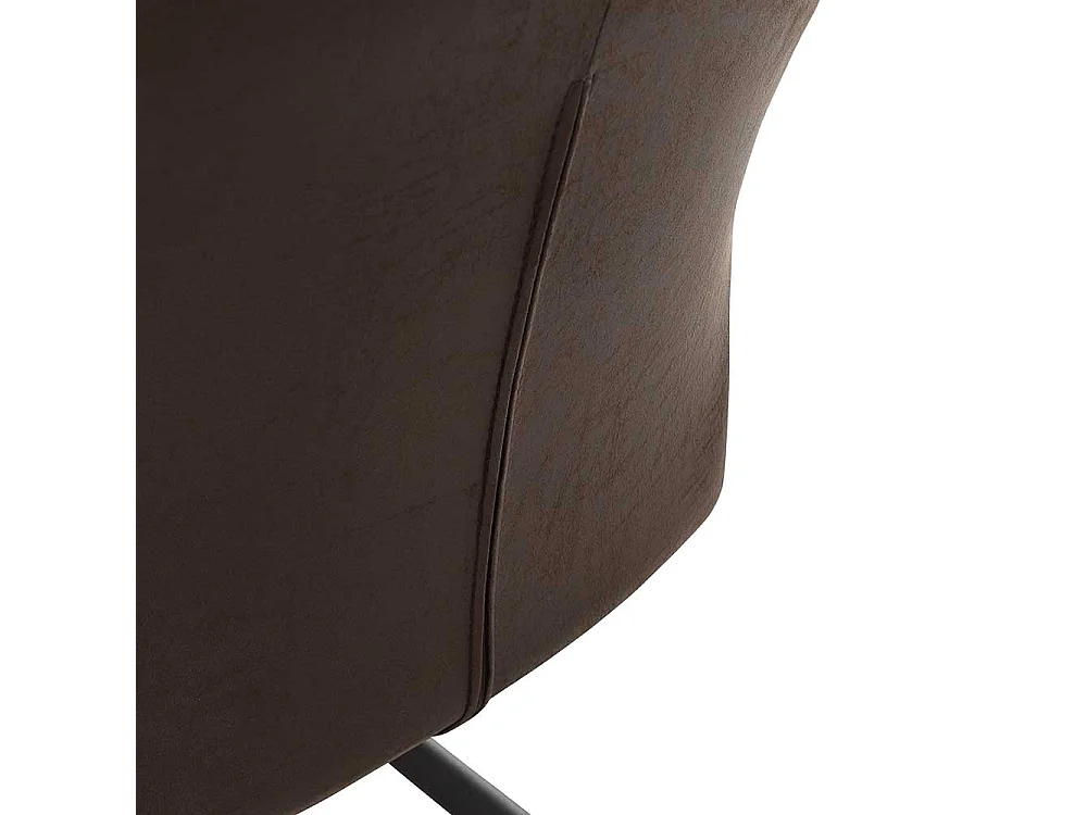 Esszimmerarmlehnstuhl Set in Braun und Schwarz Gestell aus Metall (2er Set)