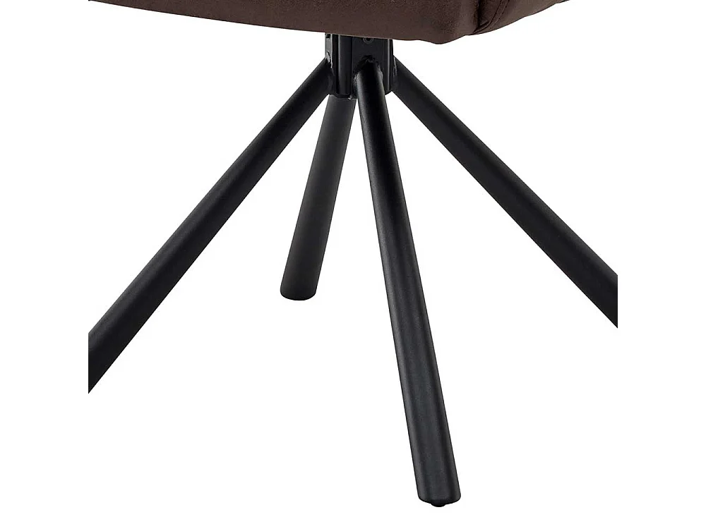 Esszimmerarmlehnstuhl Set in Braun und Schwarz Gestell aus Metall (2er Set)