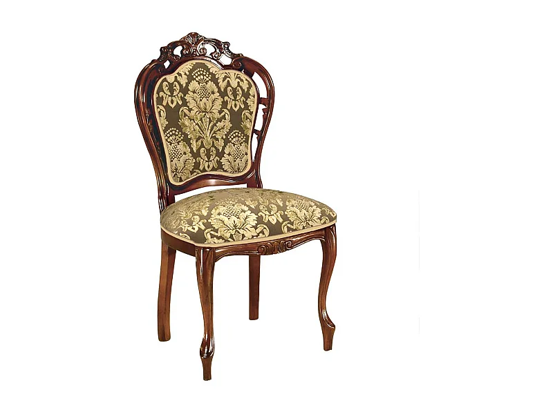 Barockstil Stuhl in Nussbaumfarben Beige Gold