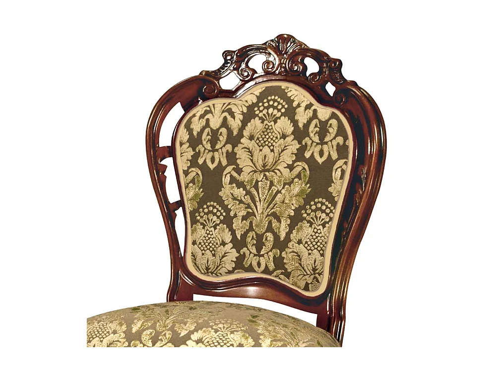 Barockstil Stuhl in Nussbaumfarben Beige Gold