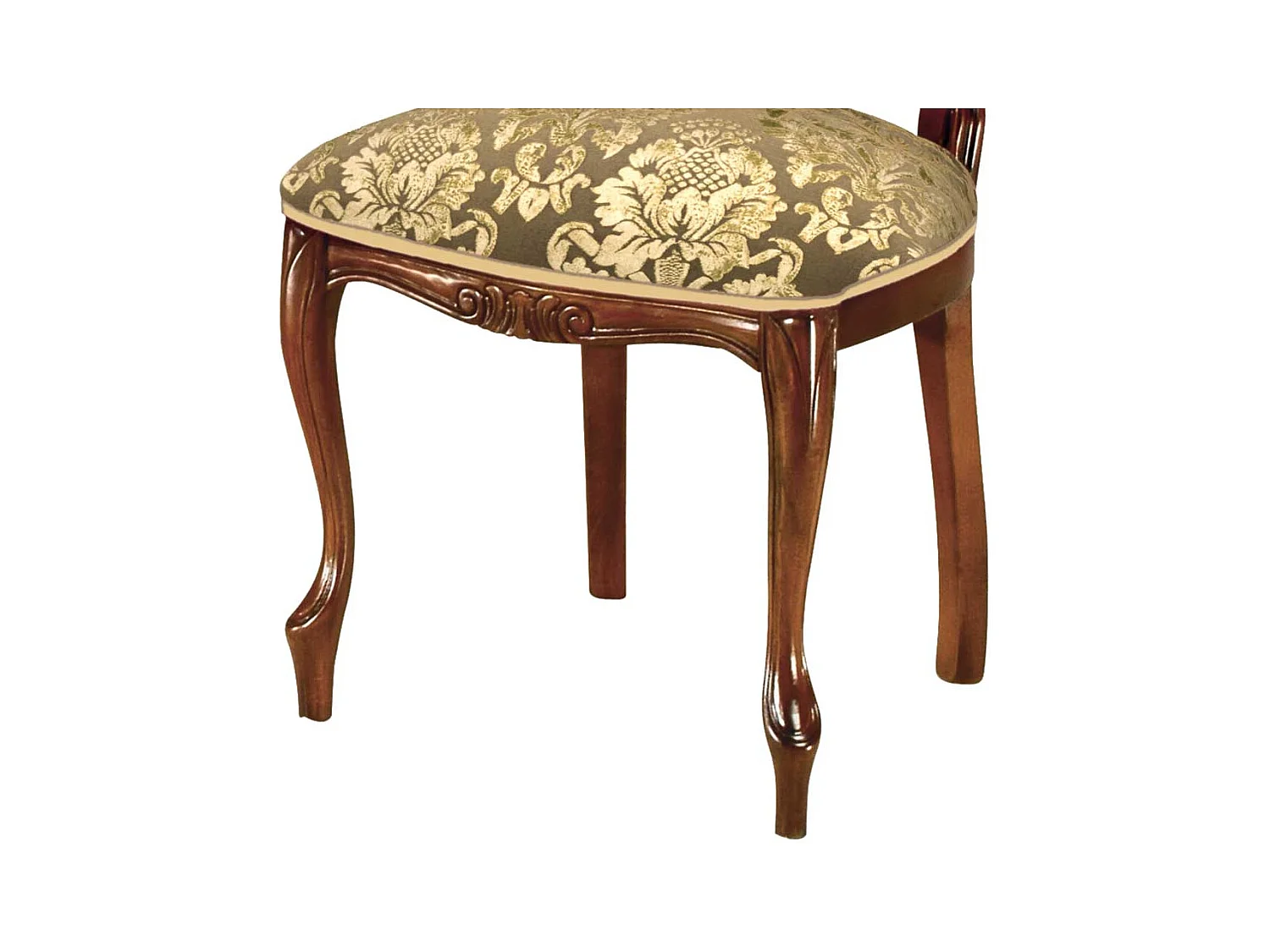 Barockstil Stuhl in Nussbaumfarben Beige Gold