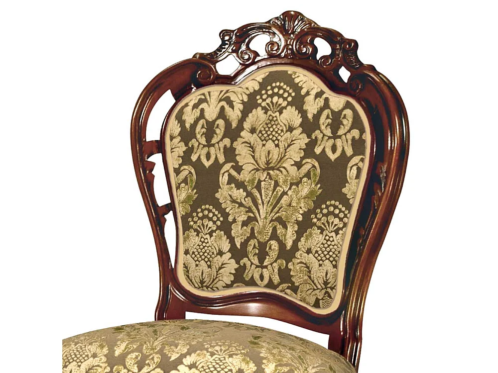 Barockstil Stuhl in Nussbaumfarben Beige Gold