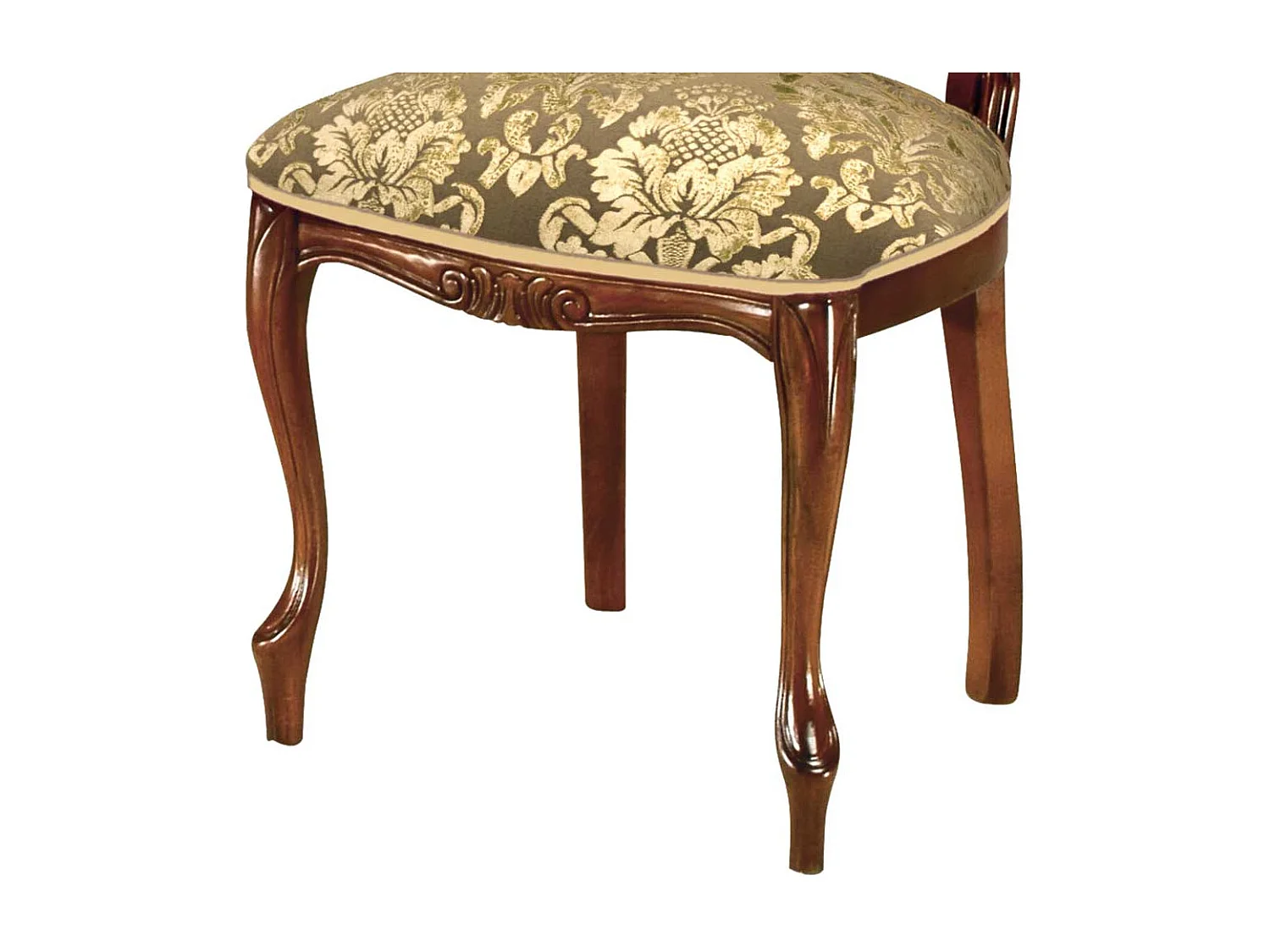 Barockstil Stuhl in Nussbaumfarben Beige Gold