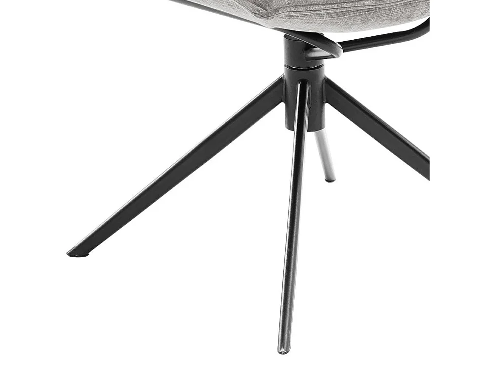 Polsterstuhl Drehstuhl in Hellgrau aus Velours (2er Set)