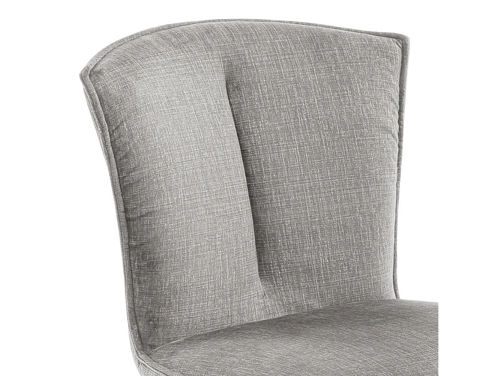 Polsterstuhl Drehstuhl in Hellgrau aus Velours (2er Set)