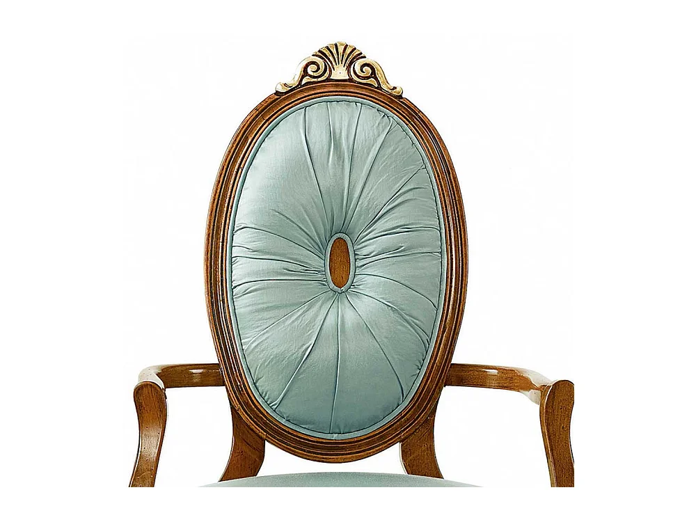 Barockstil Armlehnstuhl in Mintgrün Gestell aus Massivholz