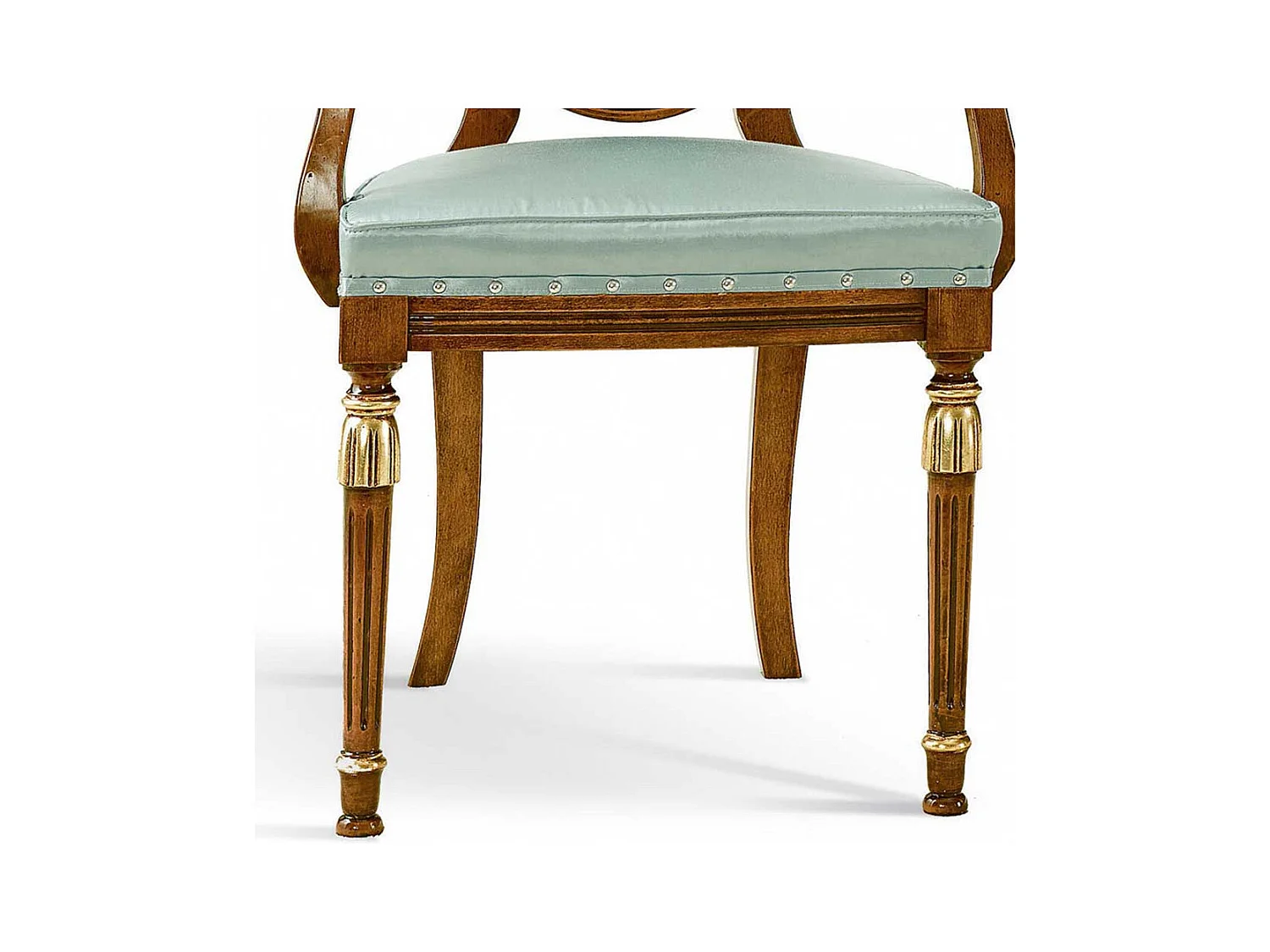 Barockstil Armlehnstuhl in Mintgrün Gestell aus Massivholz