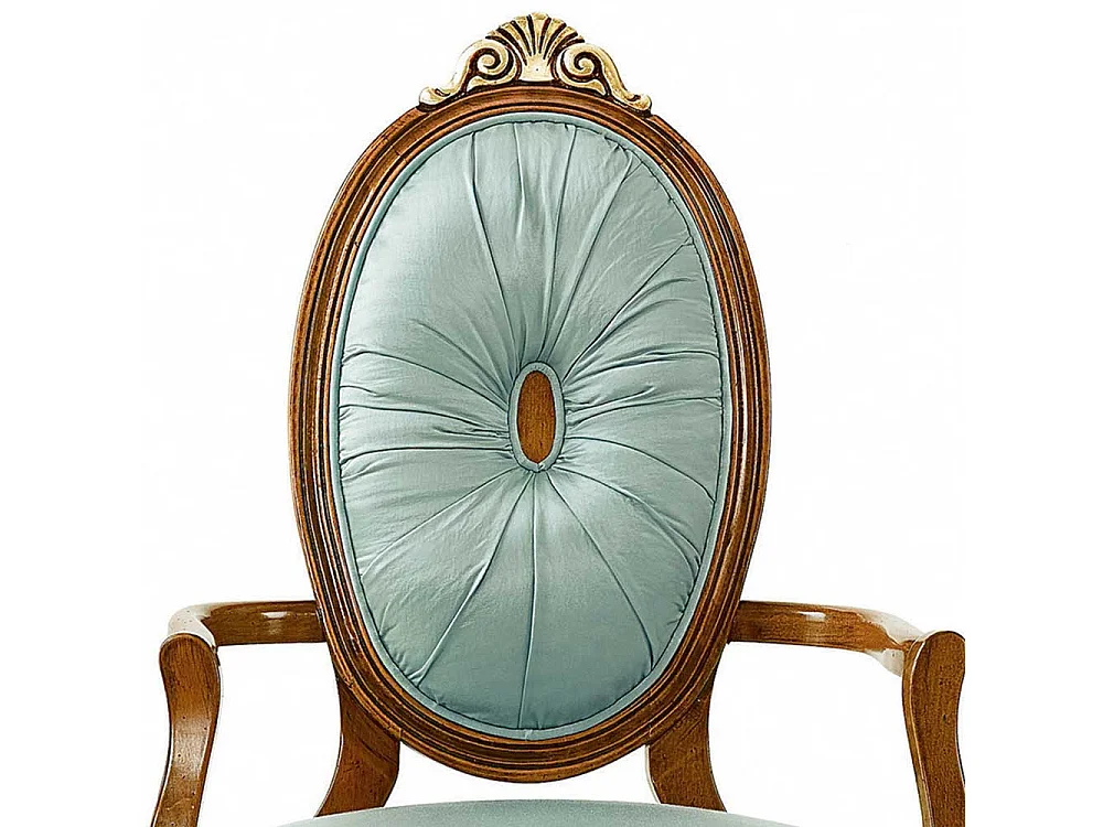 Barockstil Armlehnstuhl in Mintgrün Gestell aus Massivholz